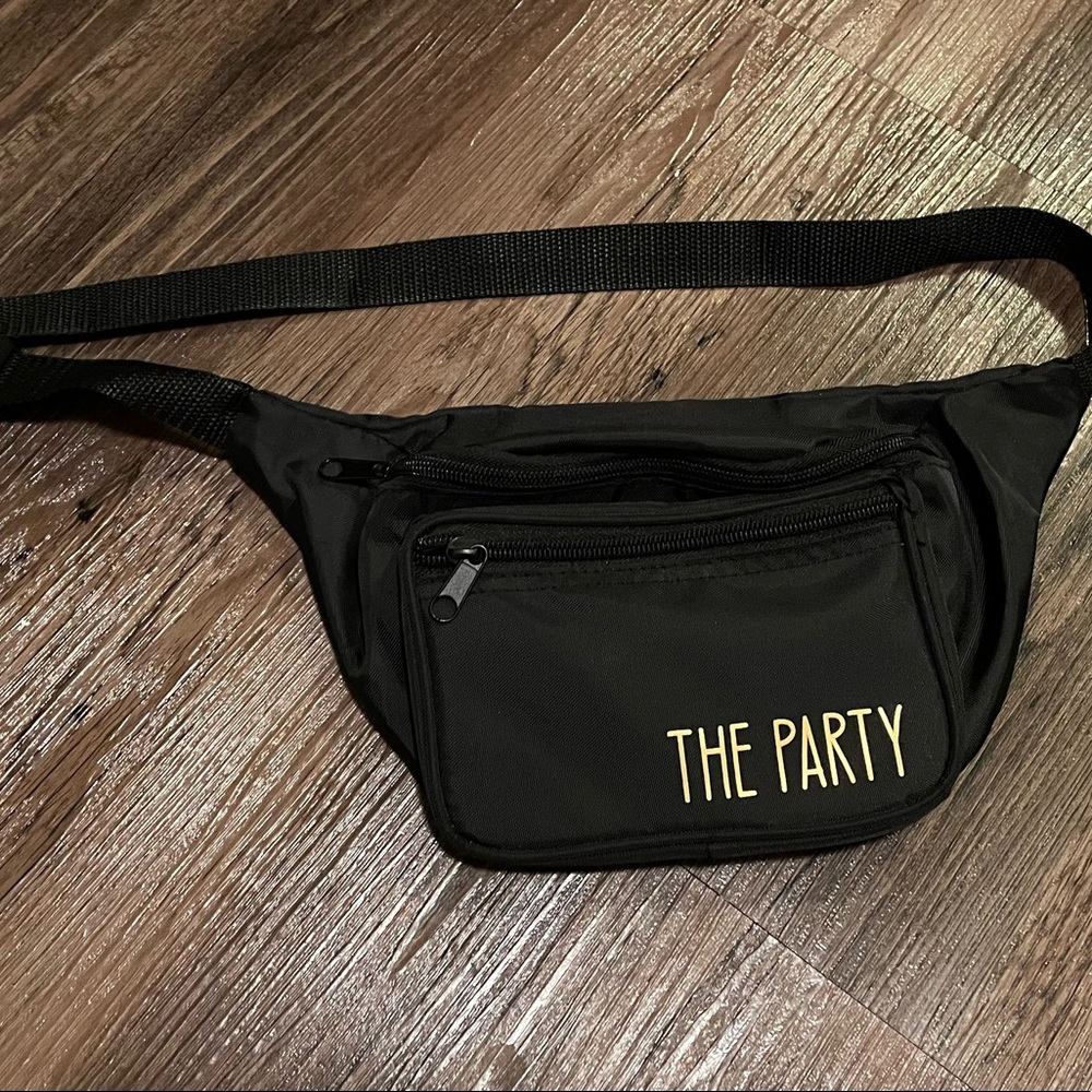 Black Fanny pack with gold lettering